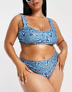 asos blue swirl print bikini