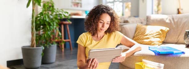 woman reading online